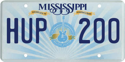 MS license plate HUP200