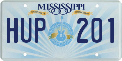 MS license plate HUP201