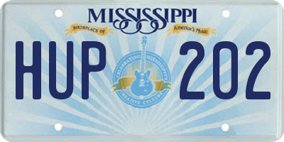 MS license plate HUP202