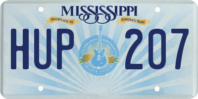 MS license plate HUP207