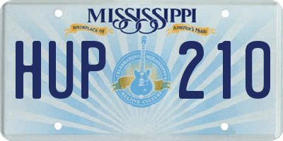MS license plate HUP210