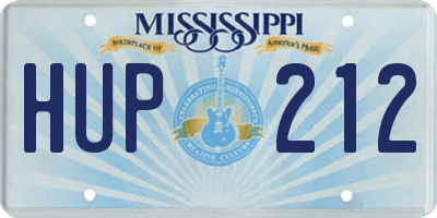 MS license plate HUP212