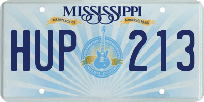 MS license plate HUP213