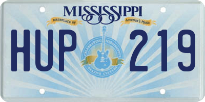 MS license plate HUP219