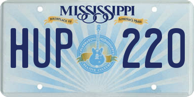 MS license plate HUP220
