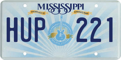 MS license plate HUP221