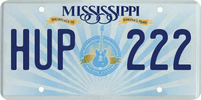 MS license plate HUP222