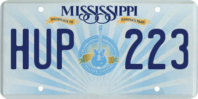 MS license plate HUP223
