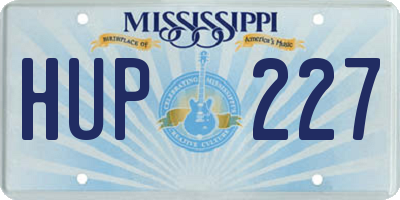 MS license plate HUP227