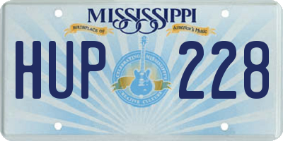 MS license plate HUP228