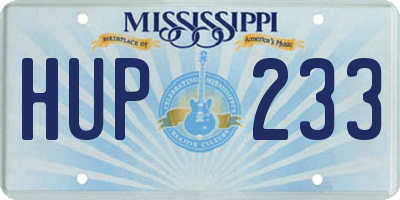 MS license plate HUP233