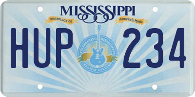 MS license plate HUP234