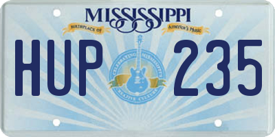 MS license plate HUP235
