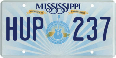 MS license plate HUP237