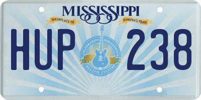 MS license plate HUP238