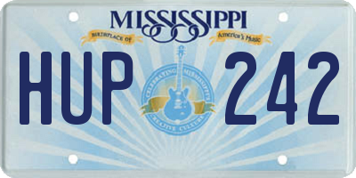 MS license plate HUP242