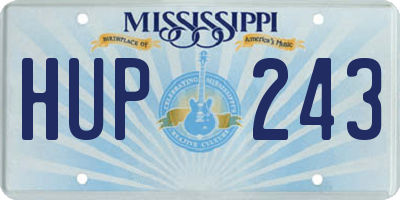 MS license plate HUP243