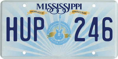 MS license plate HUP246