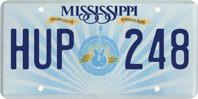 MS license plate HUP248