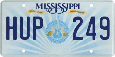 MS license plate HUP249