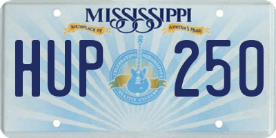 MS license plate HUP250