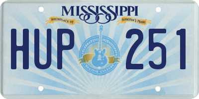 MS license plate HUP251