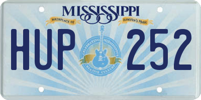 MS license plate HUP252