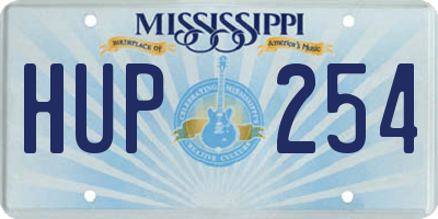 MS license plate HUP254