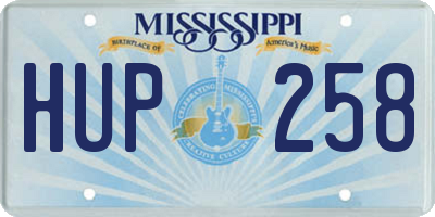 MS license plate HUP258