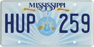 MS license plate HUP259