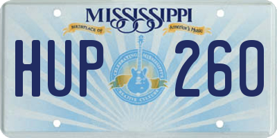 MS license plate HUP260