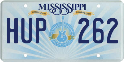 MS license plate HUP262