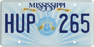 MS license plate HUP265