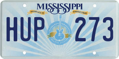 MS license plate HUP273