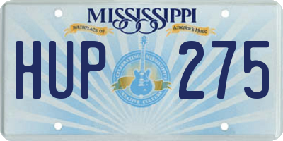 MS license plate HUP275