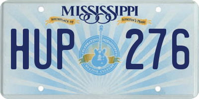 MS license plate HUP276