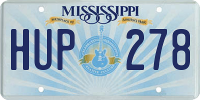 MS license plate HUP278