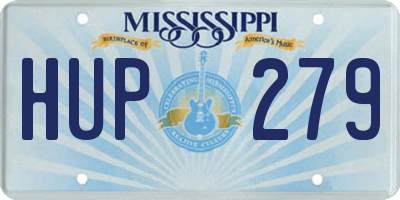 MS license plate HUP279