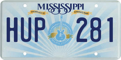 MS license plate HUP281