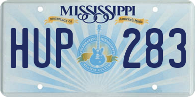 MS license plate HUP283