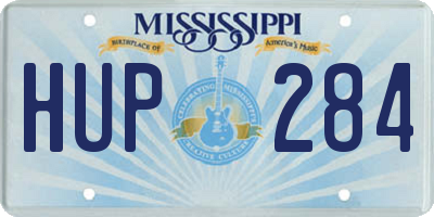 MS license plate HUP284