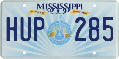 MS license plate HUP285