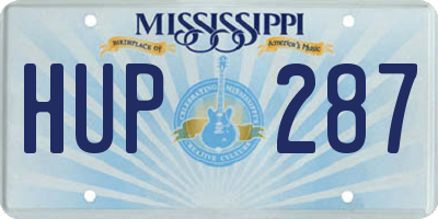 MS license plate HUP287