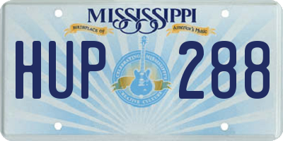 MS license plate HUP288