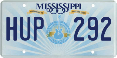MS license plate HUP292