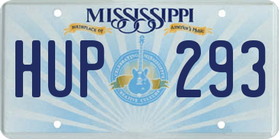 MS license plate HUP293