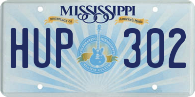 MS license plate HUP302