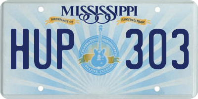 MS license plate HUP303