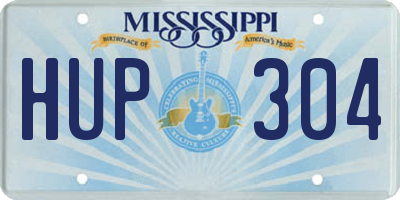 MS license plate HUP304