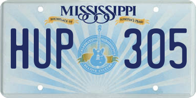 MS license plate HUP305